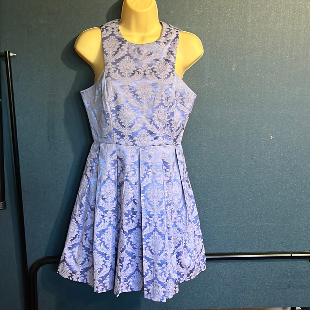 Gianni Bini Lavender Damask Fit-and-Flare Dress